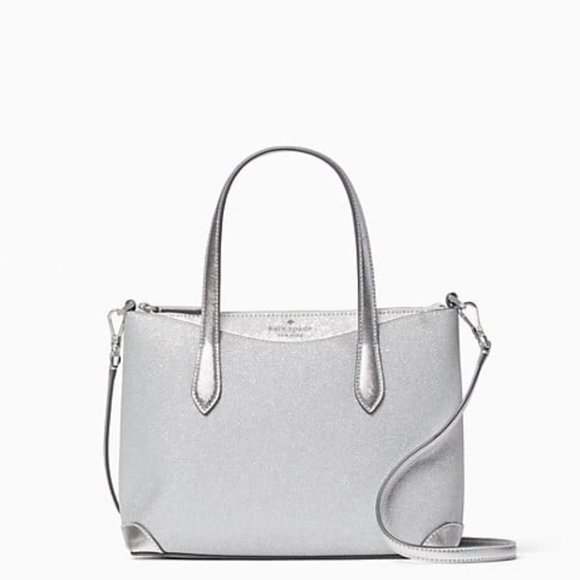 kate spade Handbags - *NEW* Kate Spade shimmy glitter satchel Silver